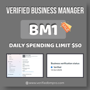 Buy Verified Facebook Business Manager | Verified BM 1 Daily Spending Limit $50