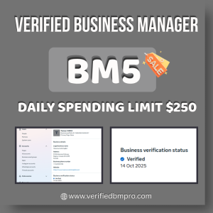 Buy Verified BM 5 | Facebook Business Manager with $250 Spend Limit