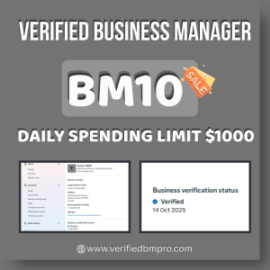 Buy Verified BM 10 | Facebook Business Manager with Unlimited Spending Limit